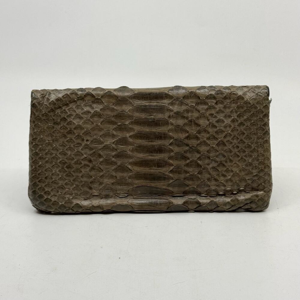 Vintage Python Snakeskin Olive Gray Wallet - image 2